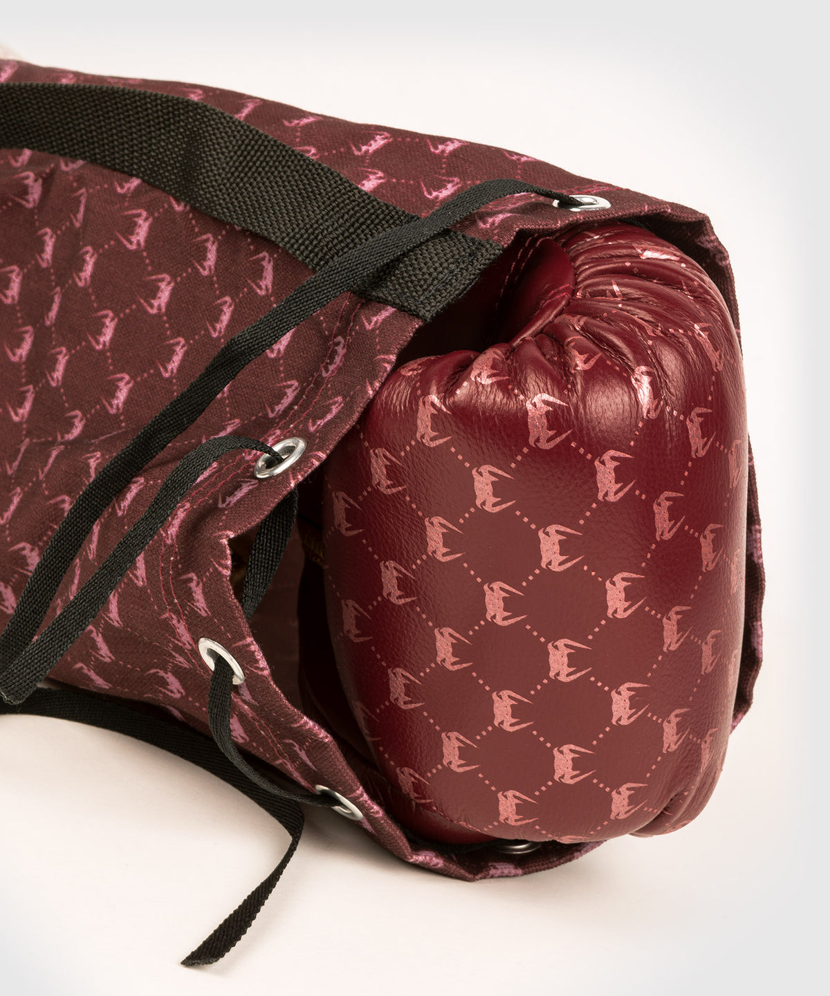Gants de Boxe Pro avec Lacets Venum Coco Monogram - Rouge Grenat