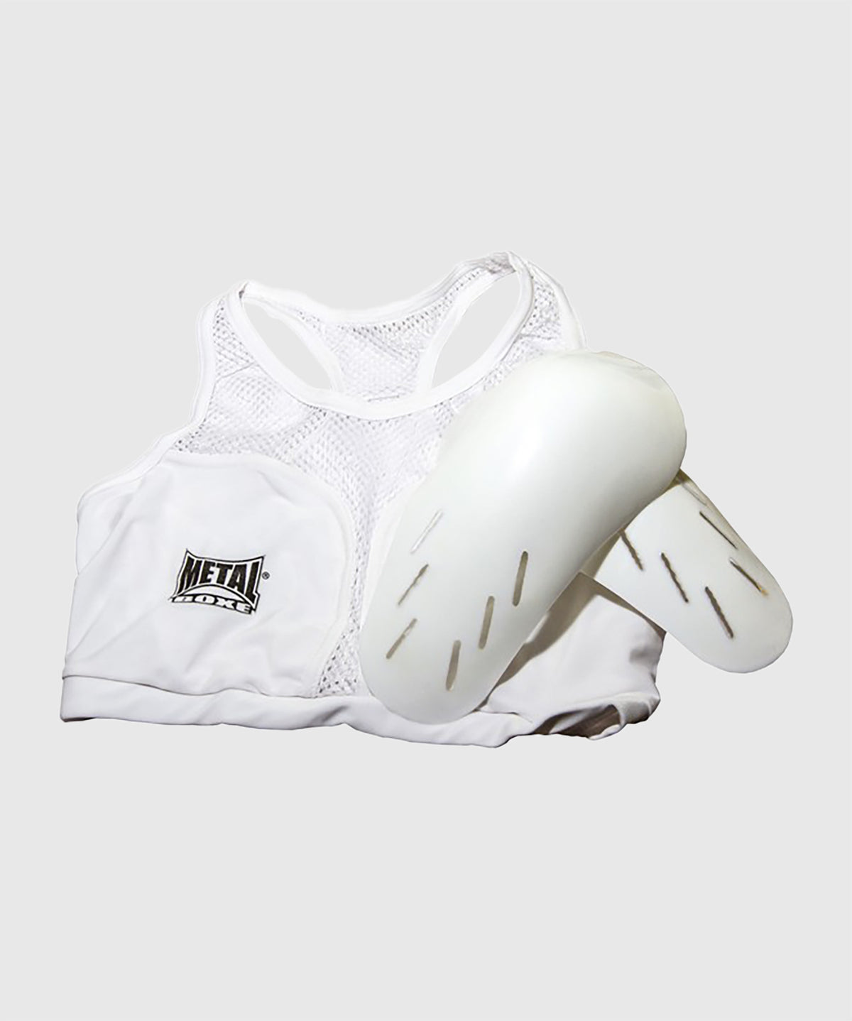 Metal Boxe Damen-Brustschutz - Weiß