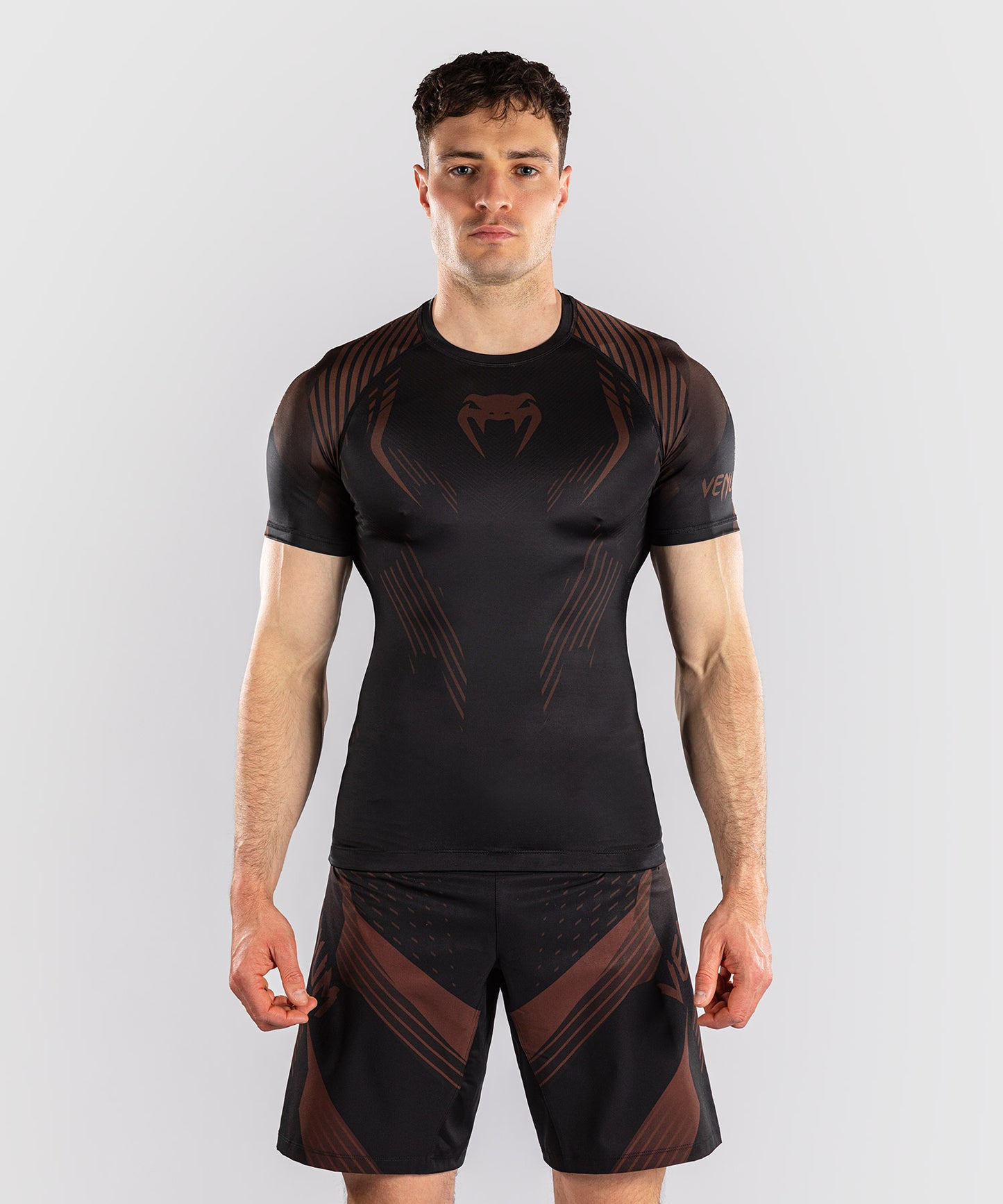 Venum No-Gi 6.0 Short Sleeve Rashguard - Black/Brown