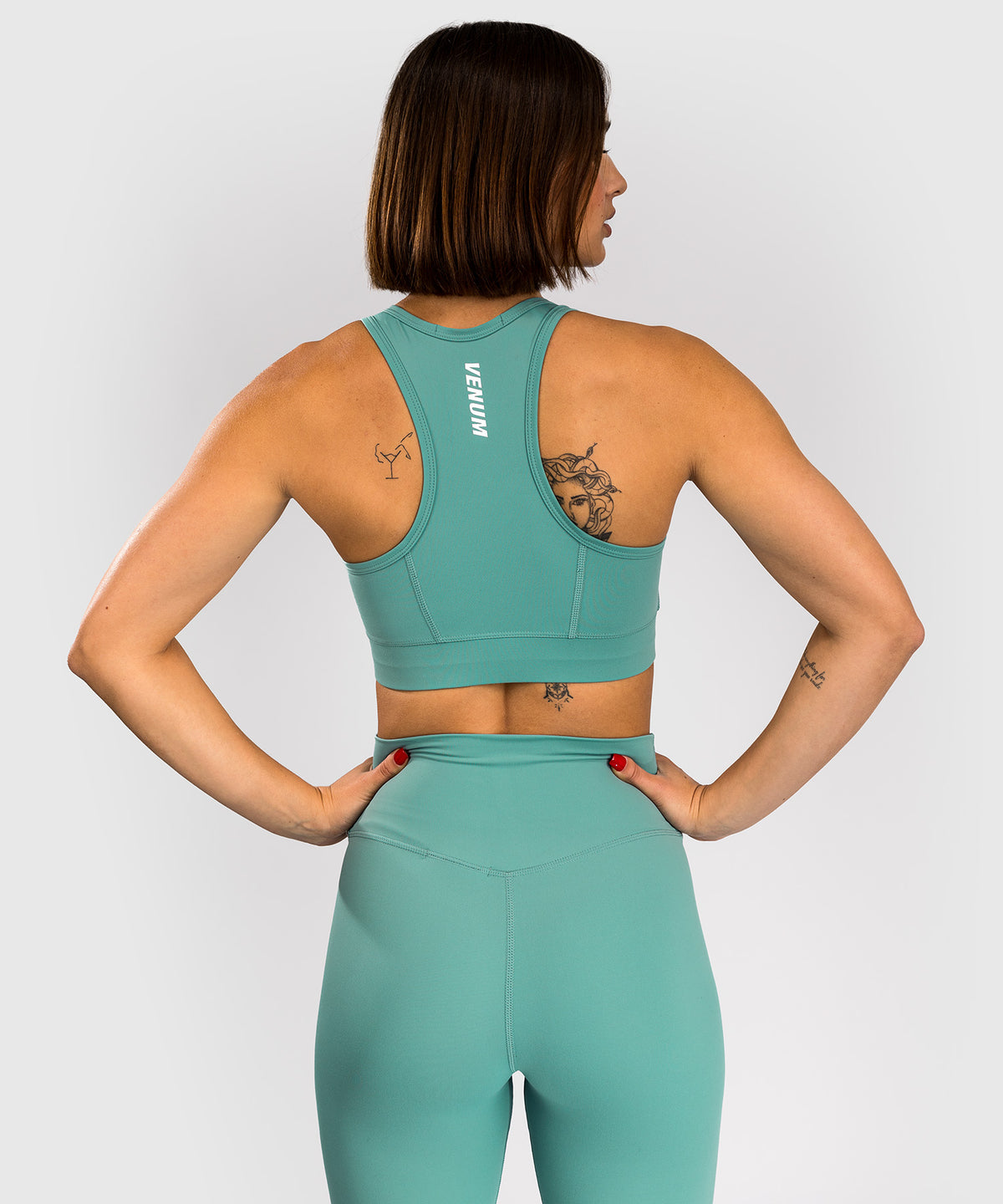 Venum Essential Medium Impact Damen Sport-Bh - Aqua Grün