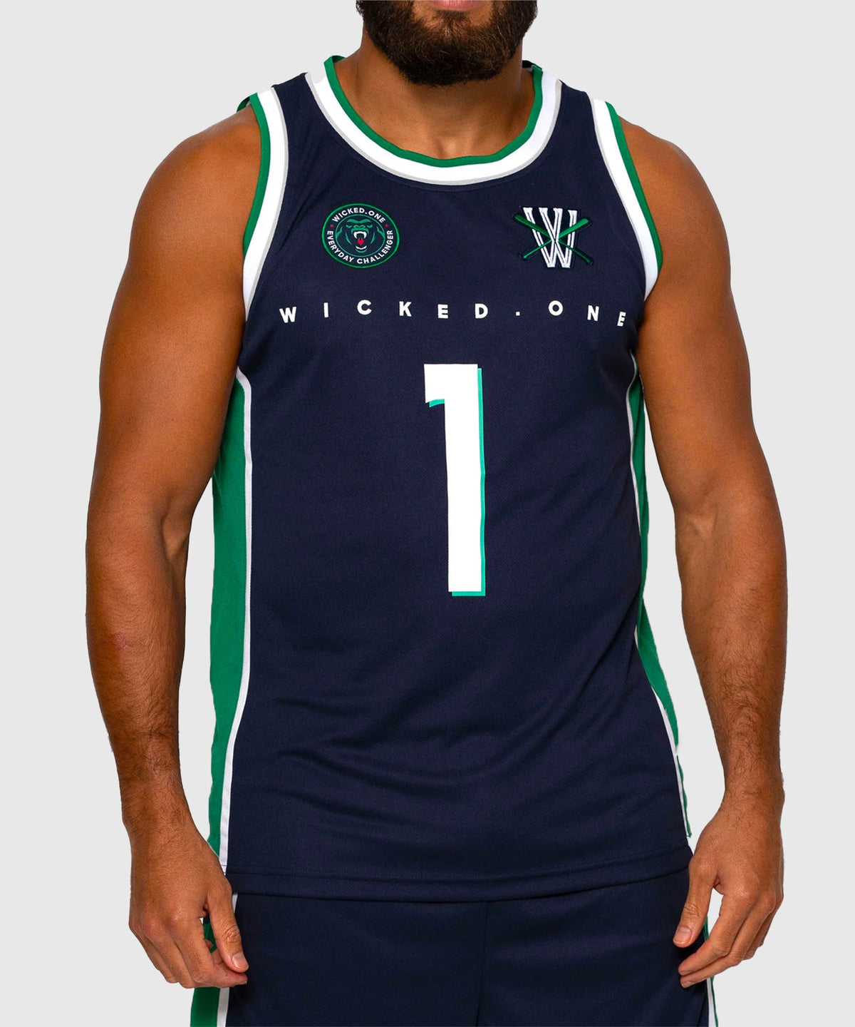 Wicked One Whacks Camiseta sin Mangas - Azul Marino & Verde