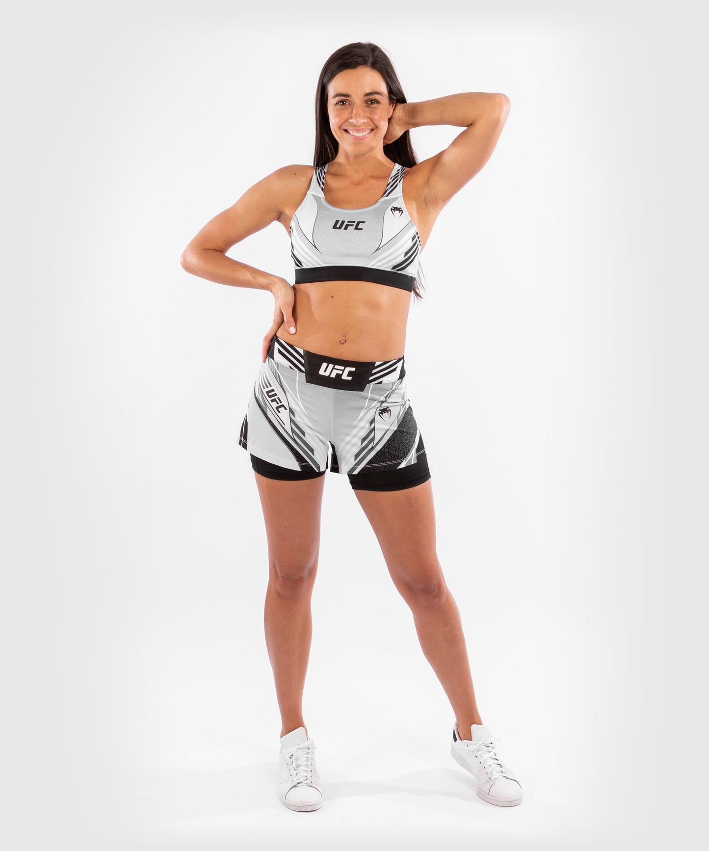 Pantalón De Mma Para Mujer UFC Venum Authentic Fight Night – Modelo Corto - Blanco