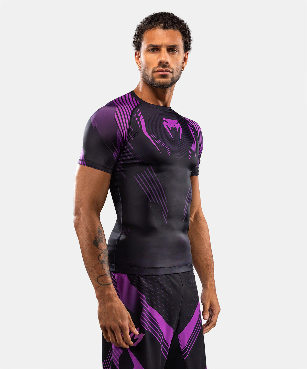 Venum No-Gi 6.0 Rashguard a Maniche Corte - Nero/Viola
