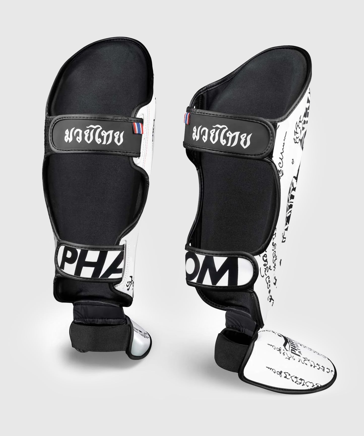 Protège-tibias Short de Muay Thai Phantom Athletics - Blanc