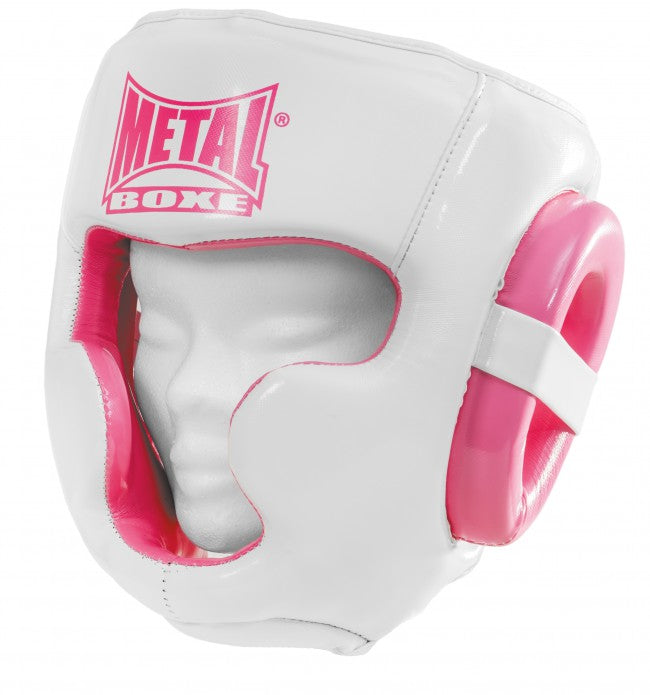 Curtex Metal Vollgesichtskopfschutz – Weiß/Rosa