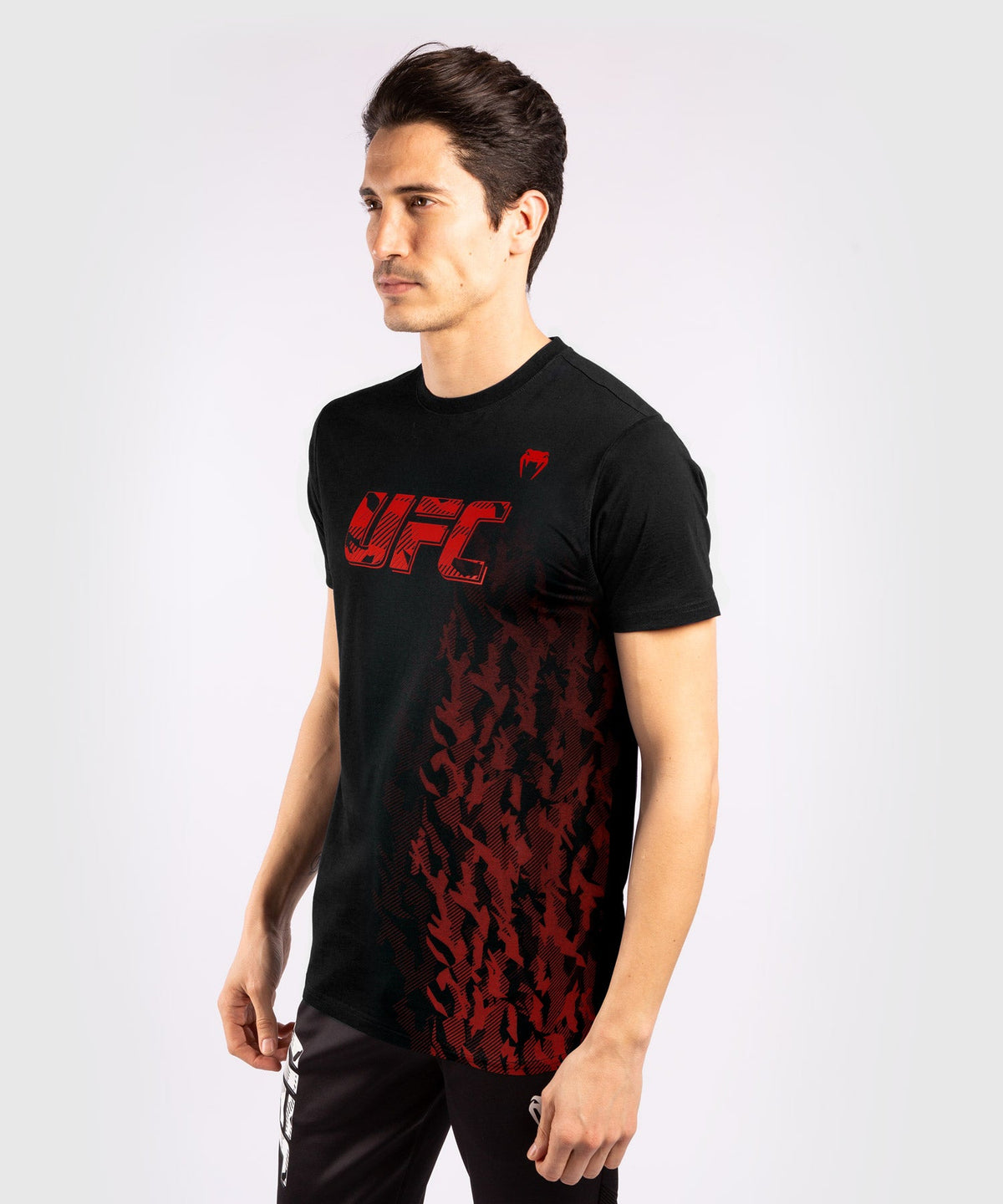UFC Venum Authentic Fight Week Herren Kurzarm-Baumwoll-T-Shirt - Schwarz