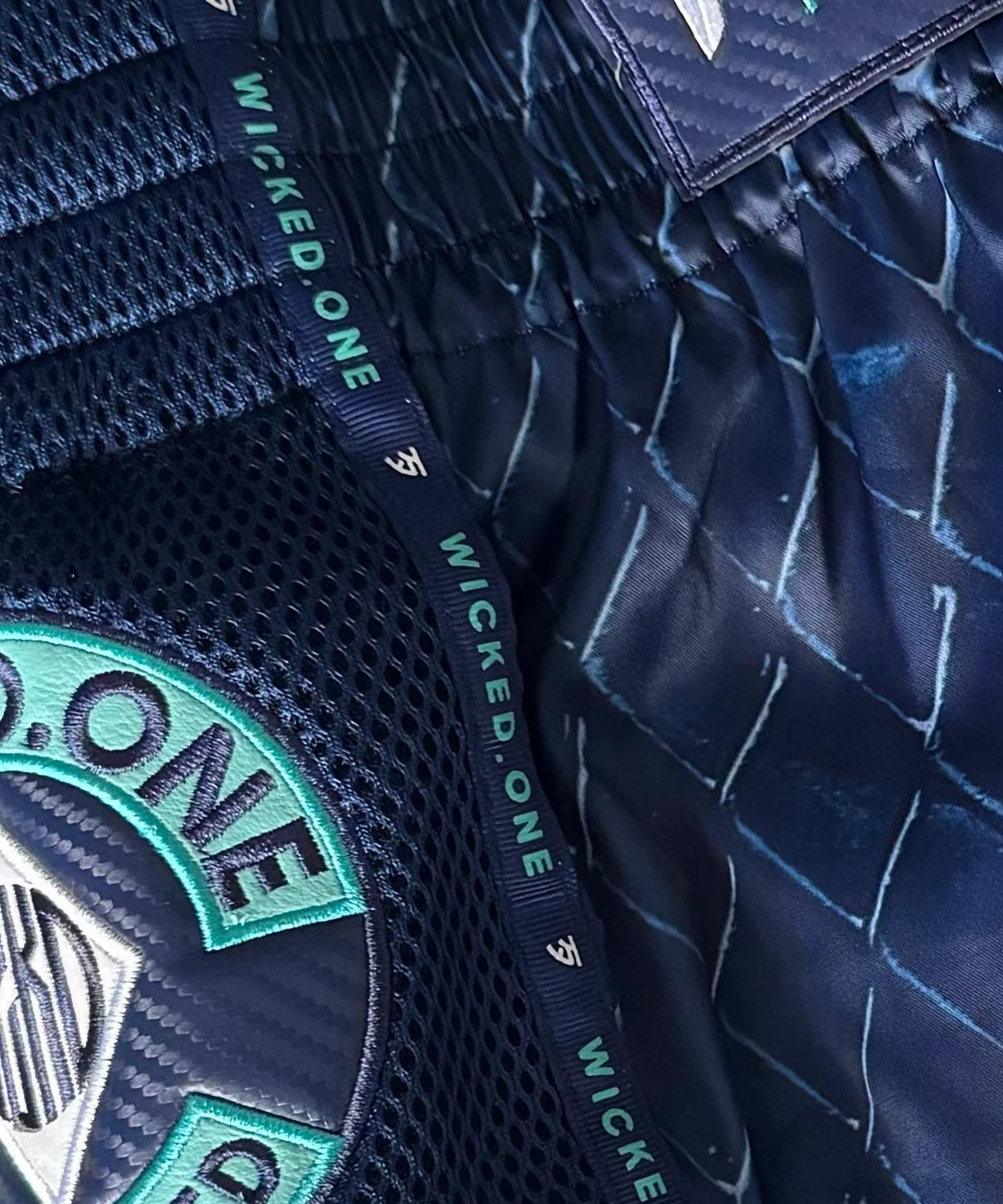 Wicked One Cage Pantalones de Muay Thai - Azul Marino