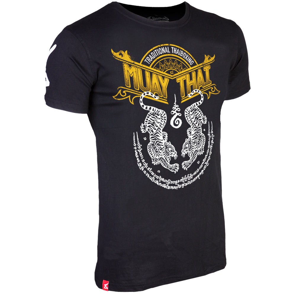 8 Weapons Sak Yant Tigers Muay Thai T-shirt - Black
