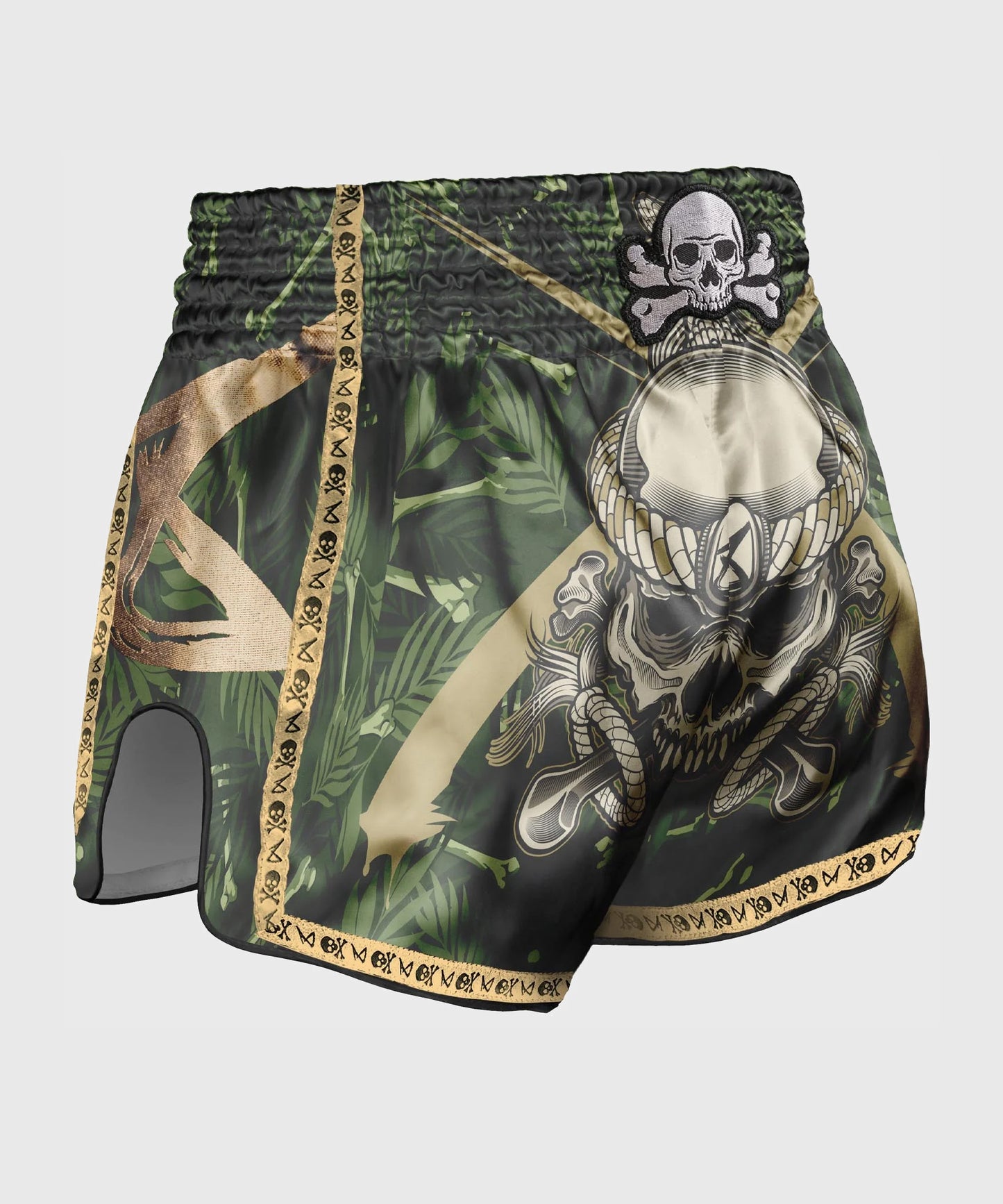 8 Weapons Bone Island Pantalones de Muay Thai - Caqui/Oro