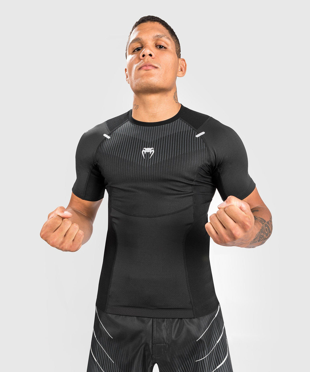 Venum Biomecha Kurzarm Rashguard - Schwarz/Grau