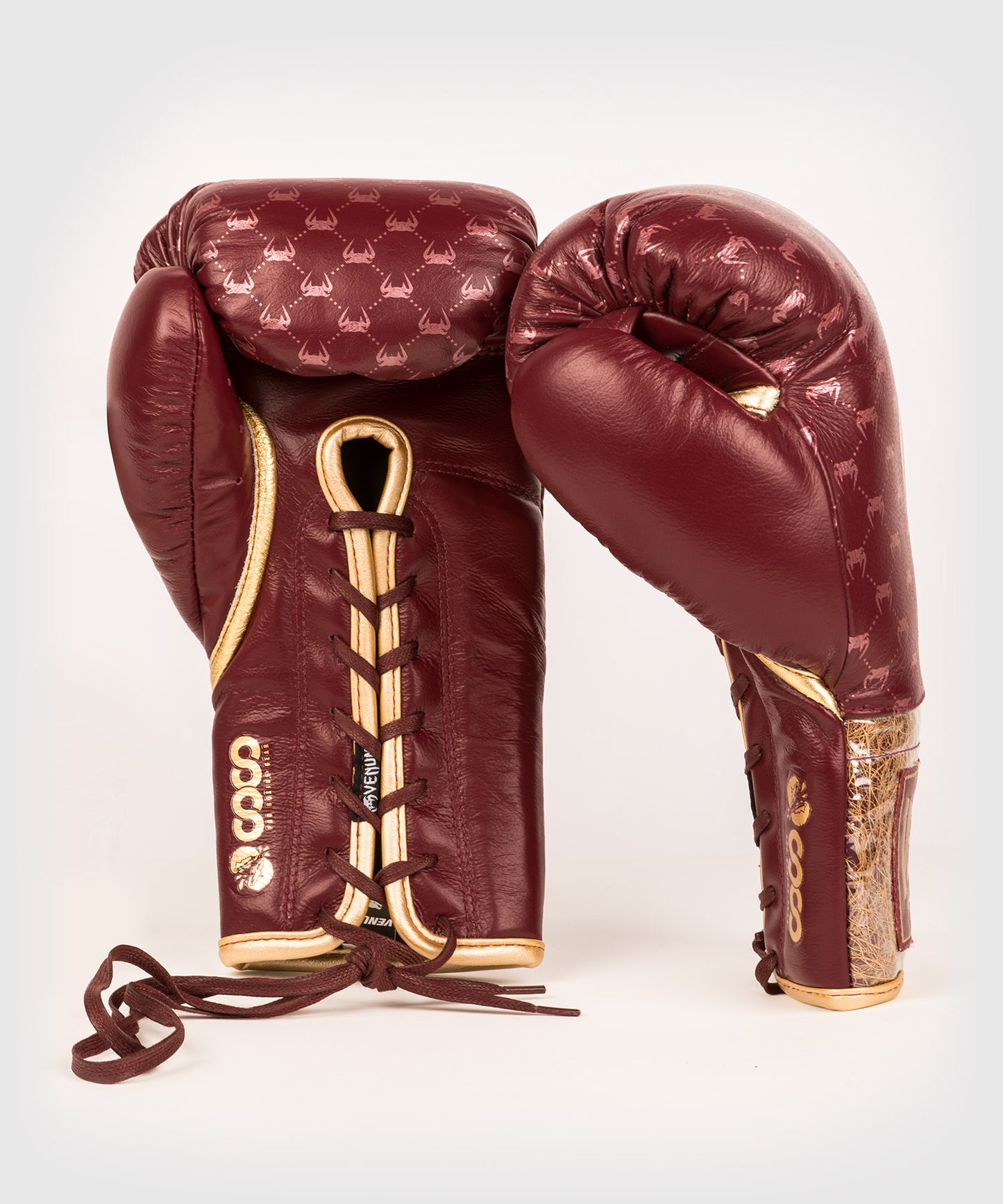 Gants de Boxe Pro avec Lacets Venum Coco Monogram - Rouge Grenat