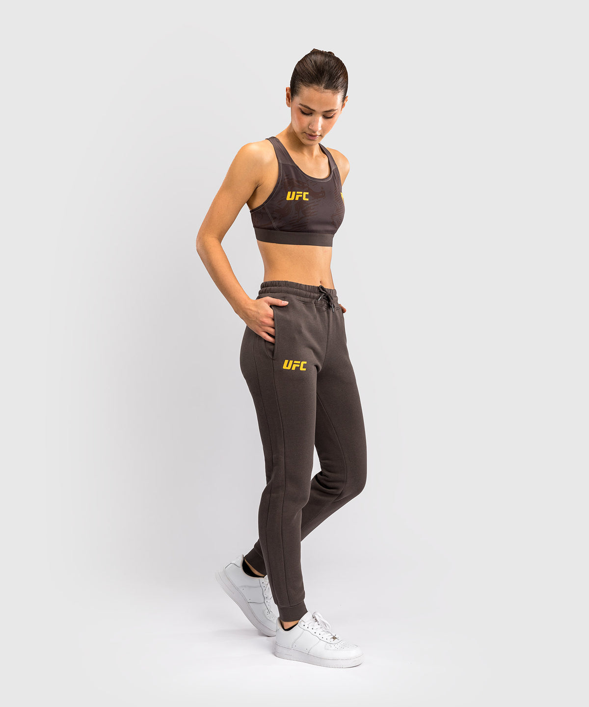 Pantalon en Coton pour Femmes UFC Fusion by Venum Fight Week - Marron Terrestre
