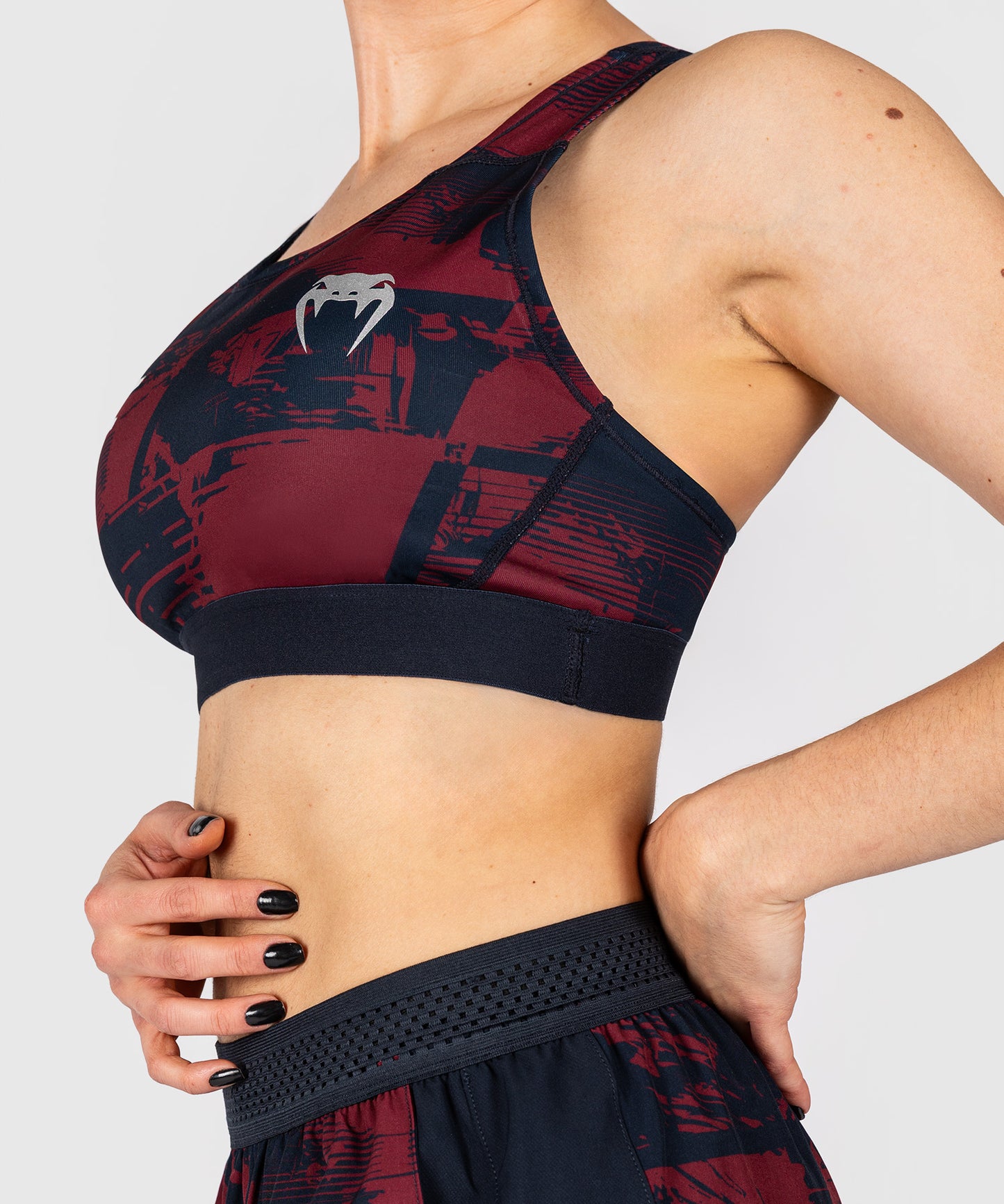 UFC Zenith by Venum Authentic Fight Week Sport-BH Damen - Marineblau/Burgunderrot/Silber