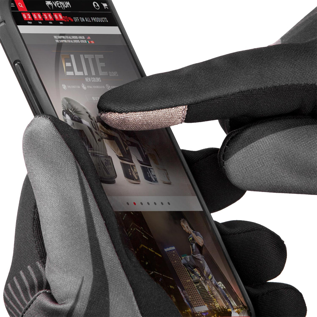 Gants Venum Runner - Noir/Gris