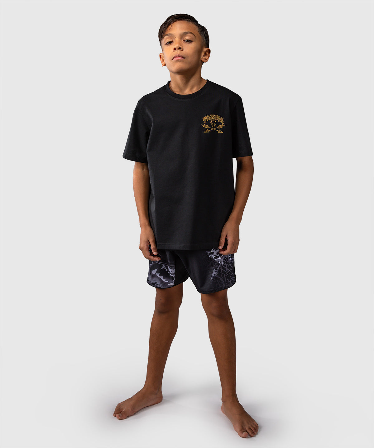 Venum Wolf Atak Kids T-Shirt - Black/Grey