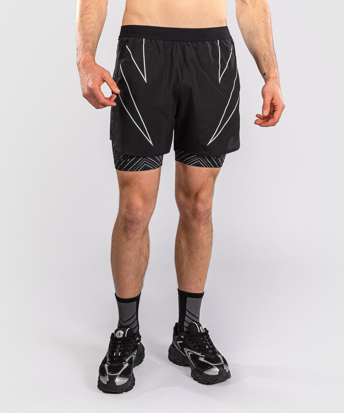 Venum Midnight Fury Training Shorts - Black/Grey/Silver