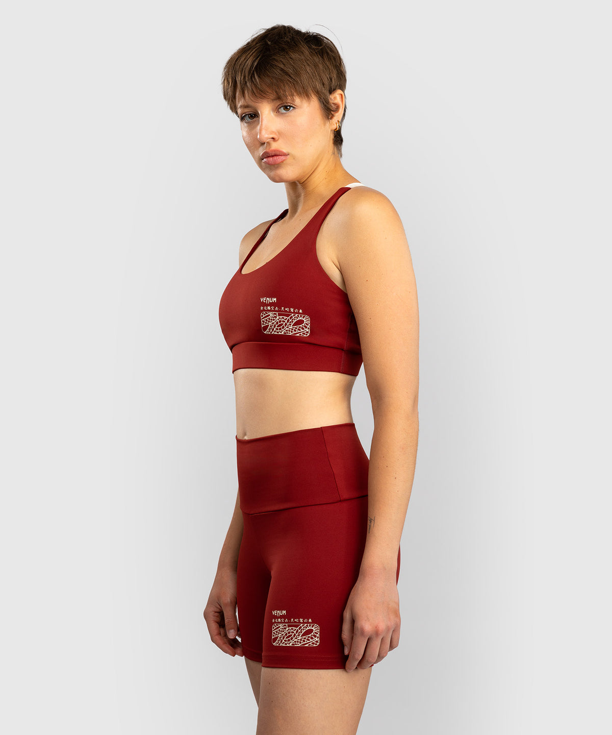 Venum Serpenti Damen Vale Tudo Shorts – Burgunder/Elfenbein