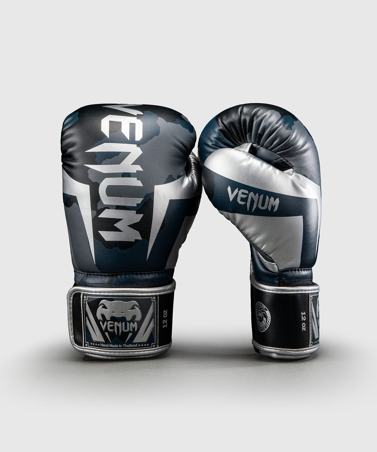 Venum Elite Camo Boxing Gloves - Dark Navy/Blue