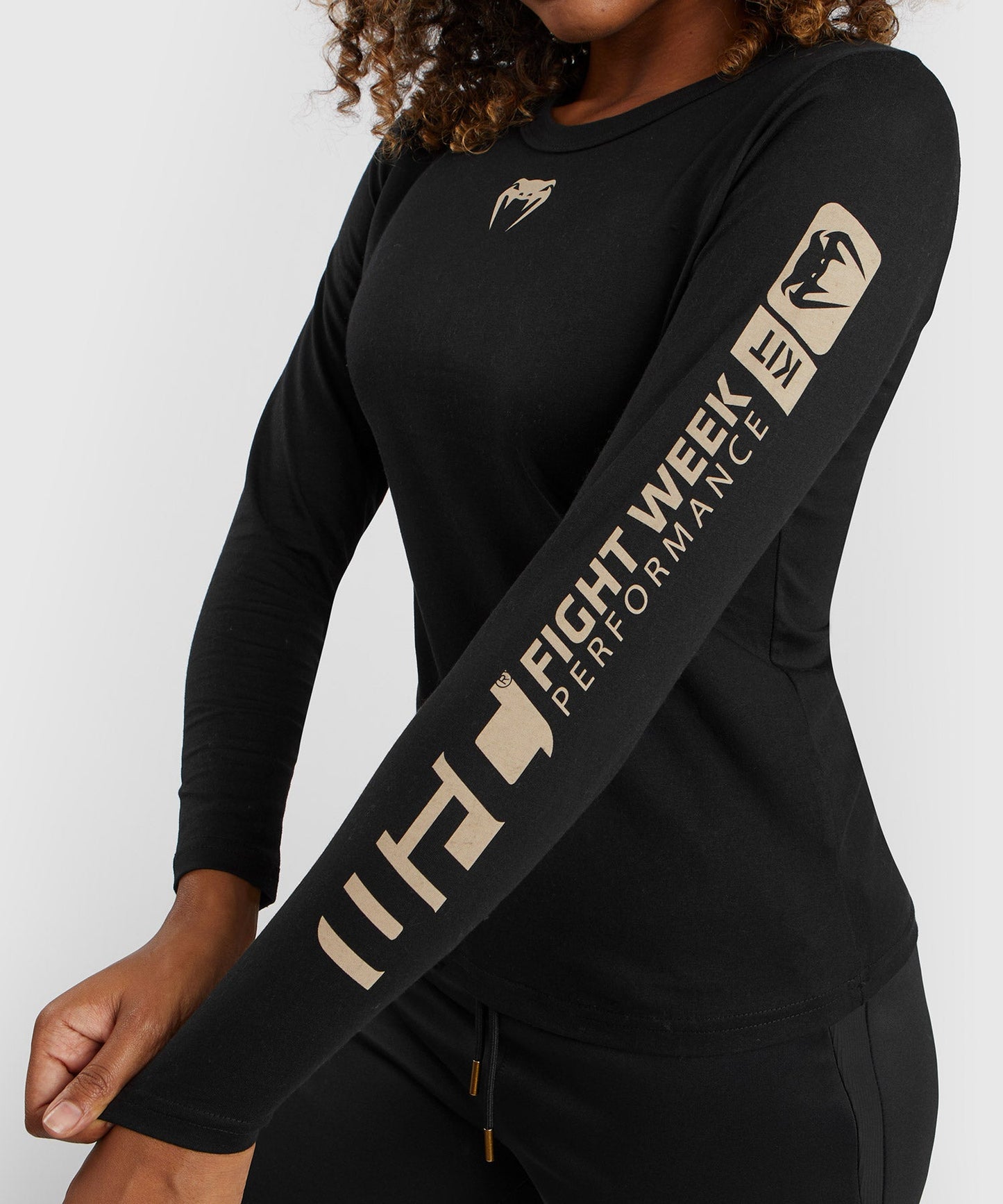Women's UFC Adrenaline by Venum Fight Week Long Sleeve Cotton T-Shirt - Black