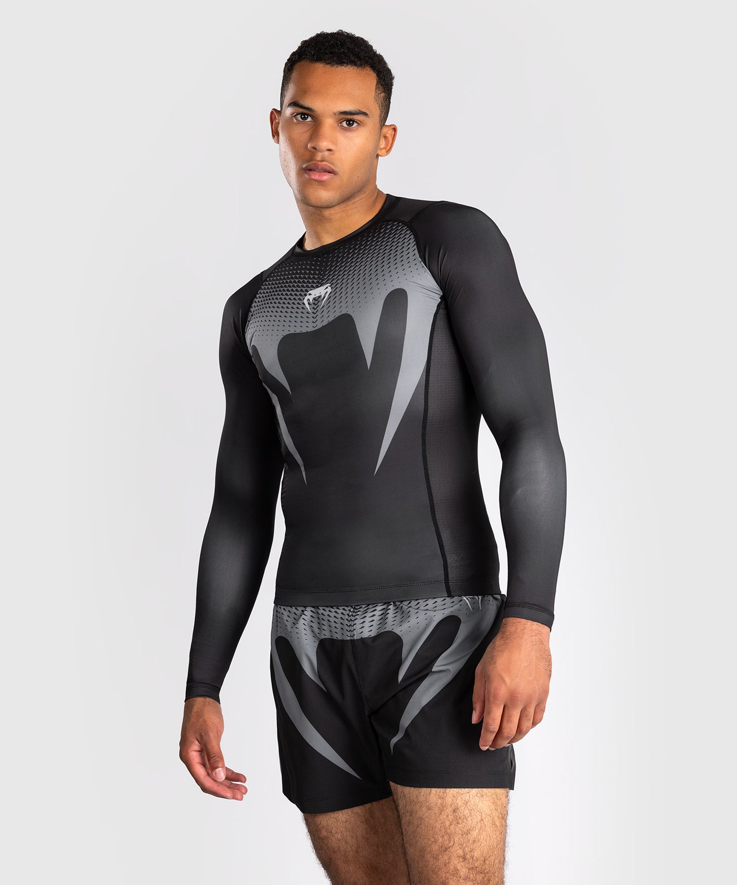 Venum No Gi Rashguards - Schwarz/Silbergrau