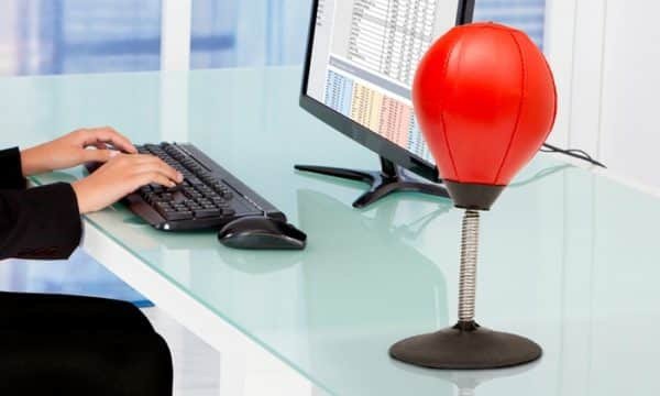 Metal Boxing Desk Punching Ball – Red