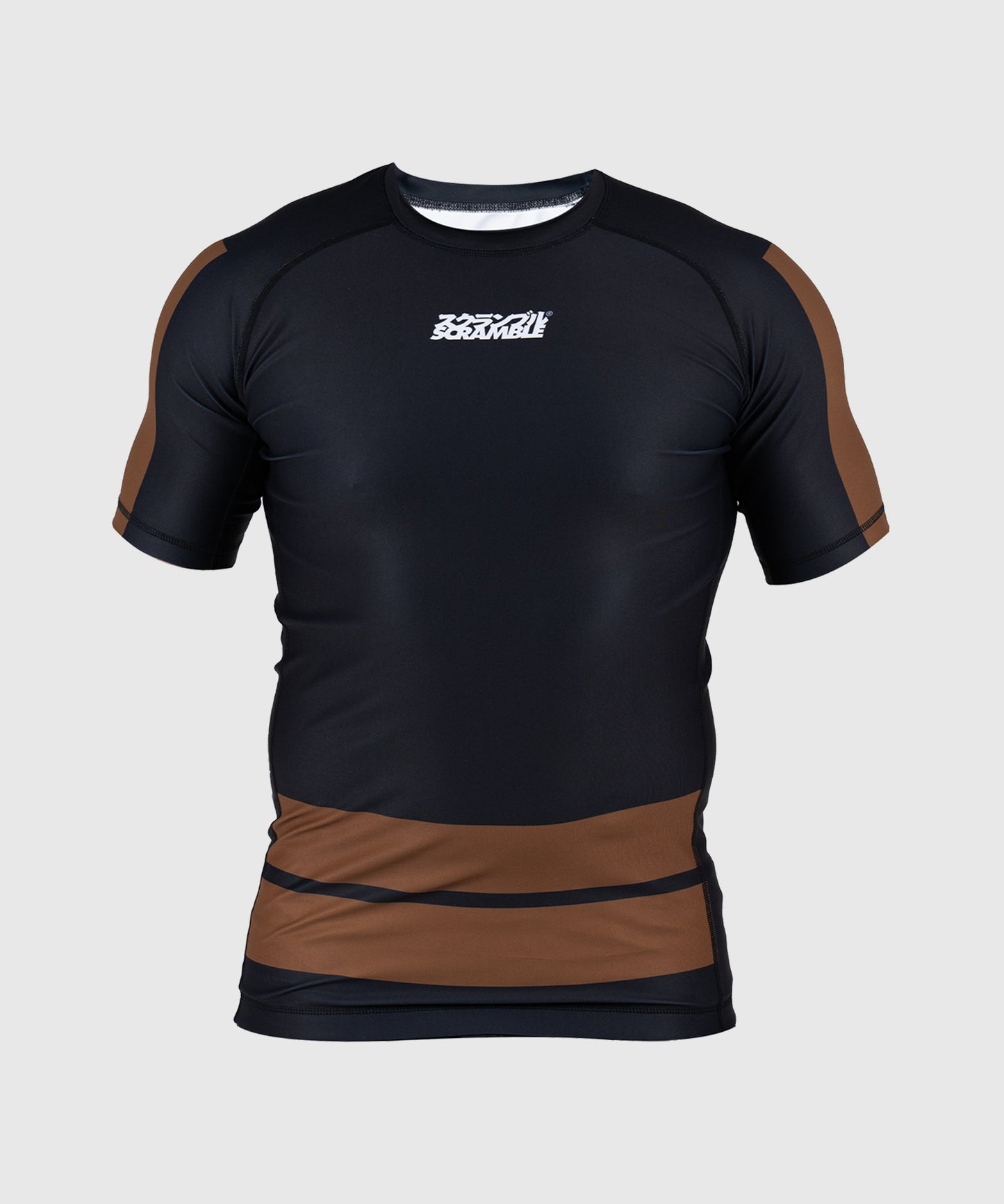 Scramble Ranked Rashguard a Maniche Corte - Marrone
