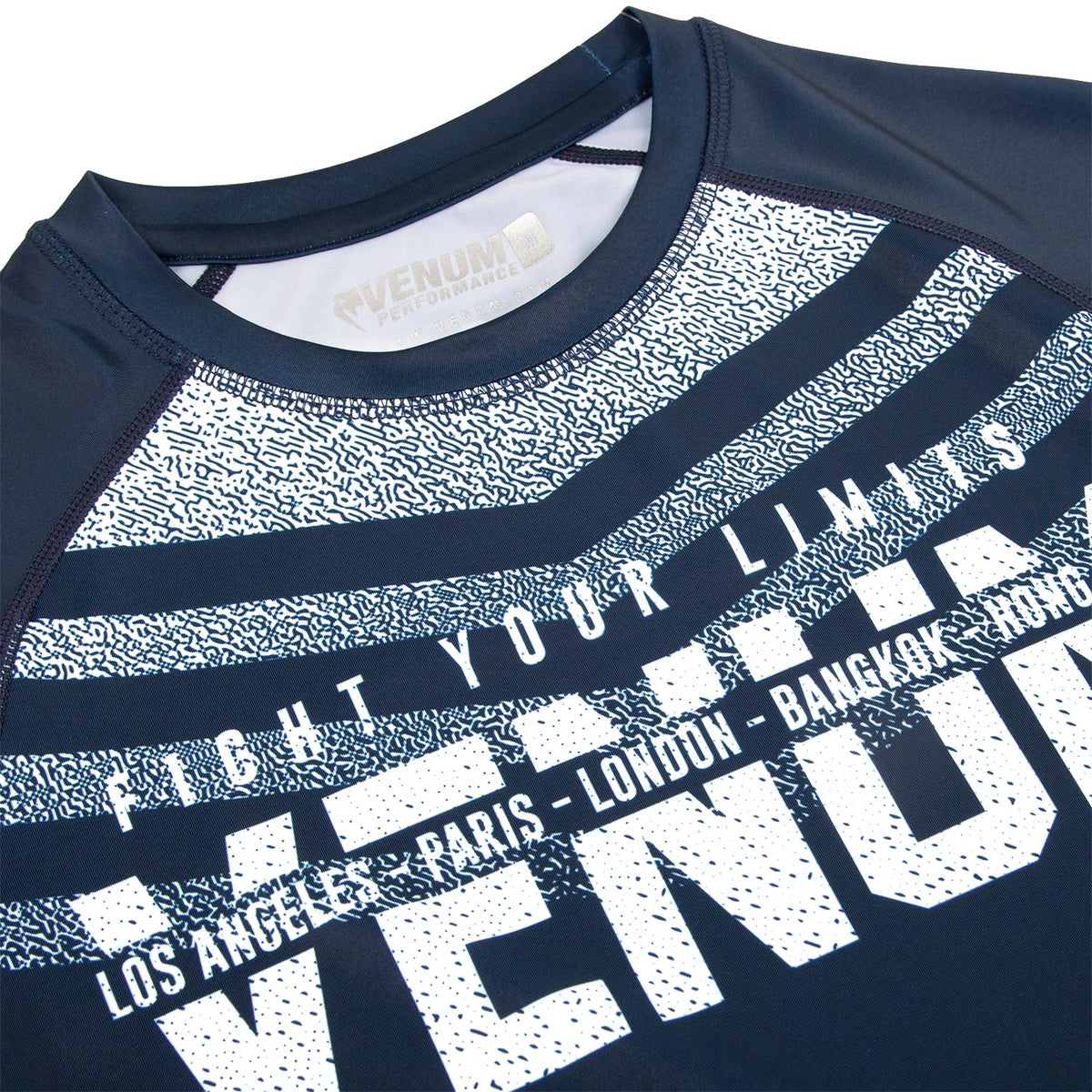 Rashguard Signature Mangas Cortas - Azul Marino/Blanco