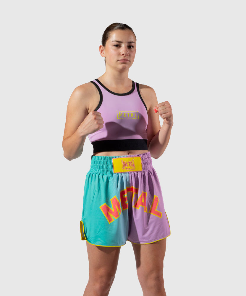 Metal Boxe One Post Cutting Treats Damen-Sport-BH - Violett