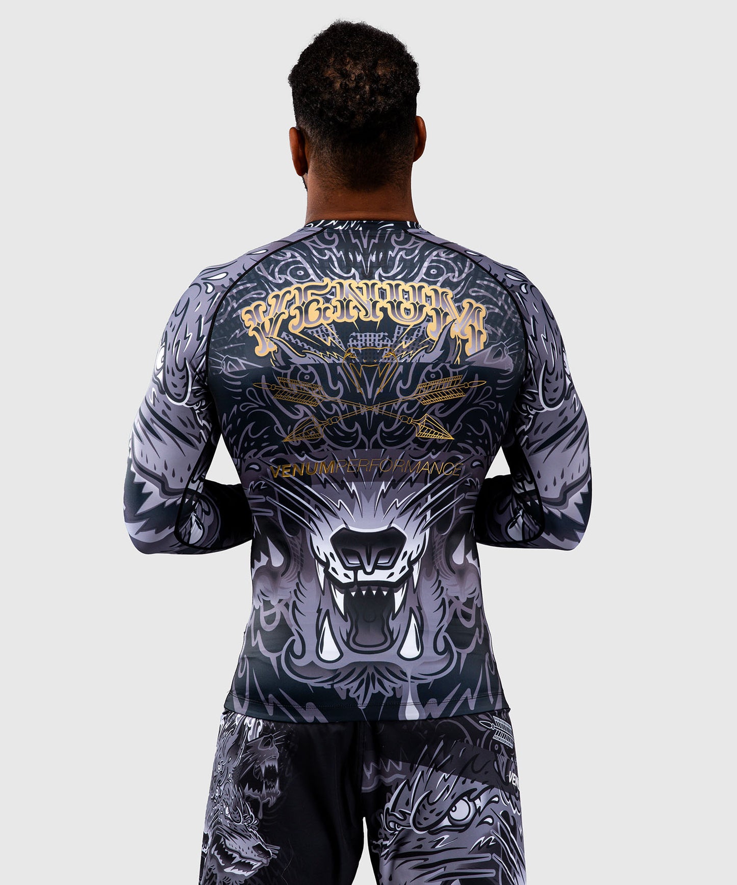 Venum Wolf Atak Long Sleeve Rashguard - Black/Grey
