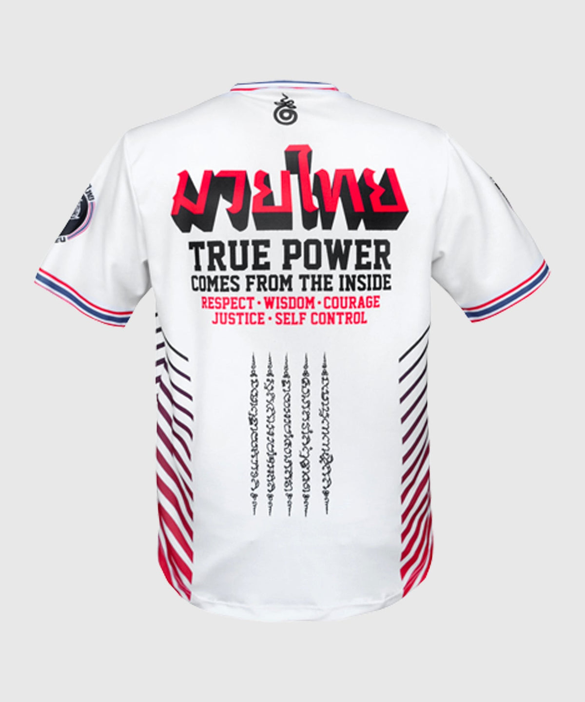 Tuff True Power Twin Tigers Yantra Muay Thai Dry Fit T-shirt - White
