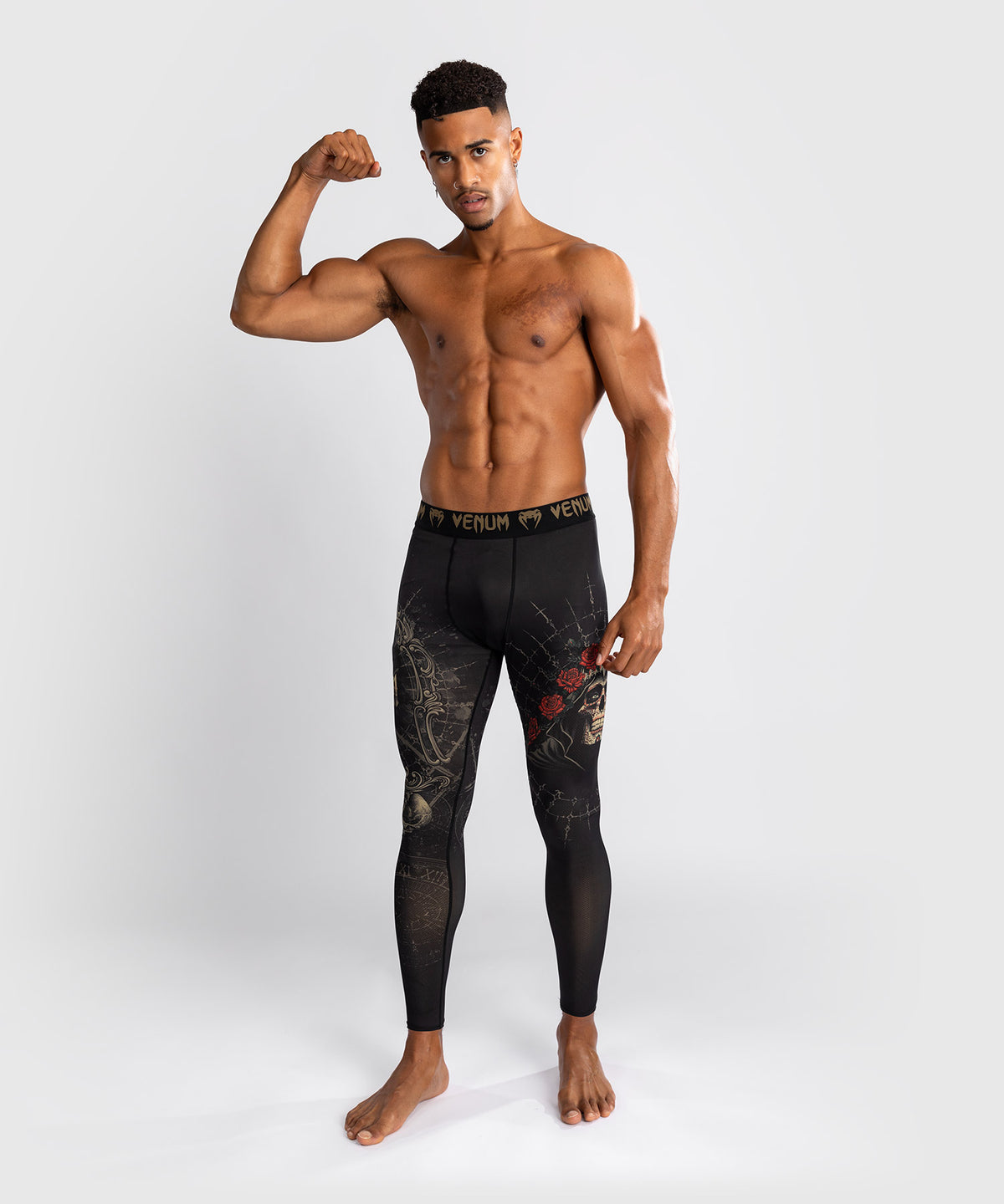 Venum Santa Muerte 5.0 Pantaloni a compressione - Nero Profondo/Oro