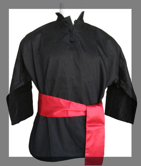 Fujimae Kung-Fu Jacket with Red Belt - Black