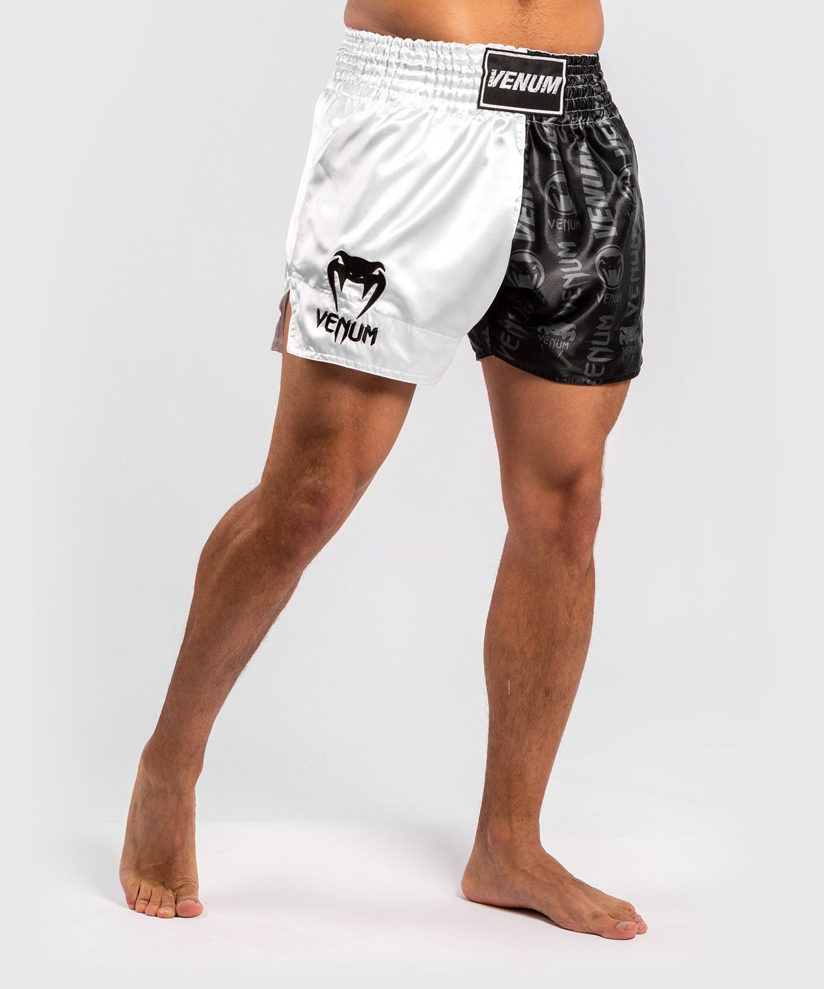 Short de Muay Thai Venum Logos - Noir/Blanc