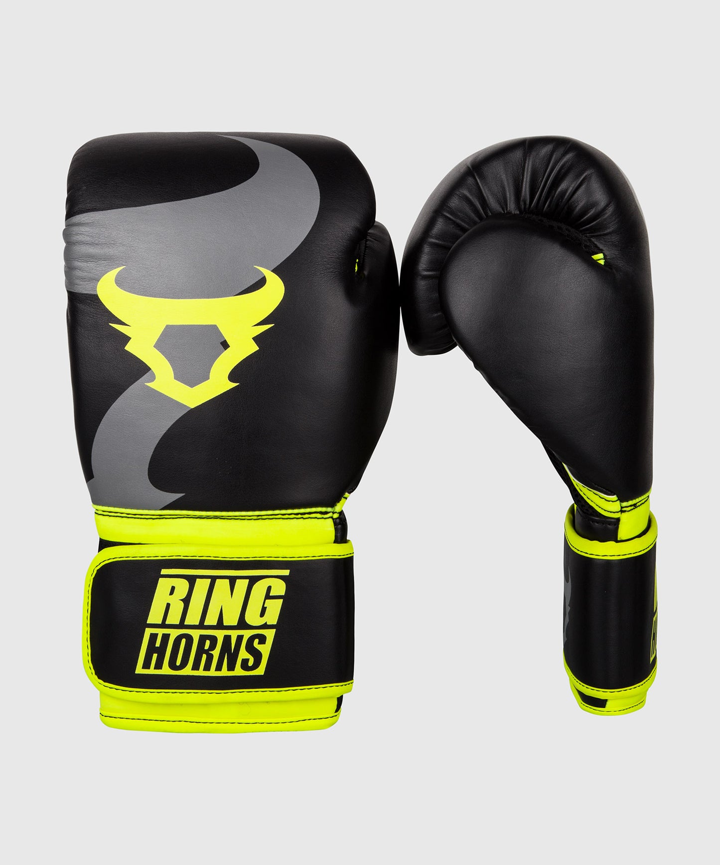 Gants de boxe Ringhorns Charger - Noir/Jaune Fluo
