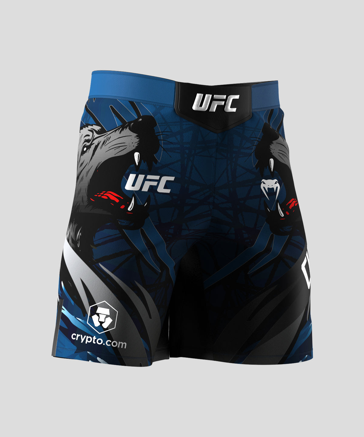 UFC Unrivaled by Venum Khamzat Chimaev Herren-Kampfshorts mit langer Passform – Blau
