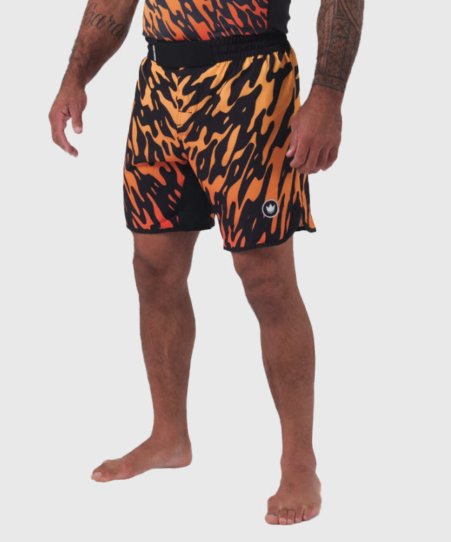 Kingz Flame Fightshorts - Schwarz/Orange