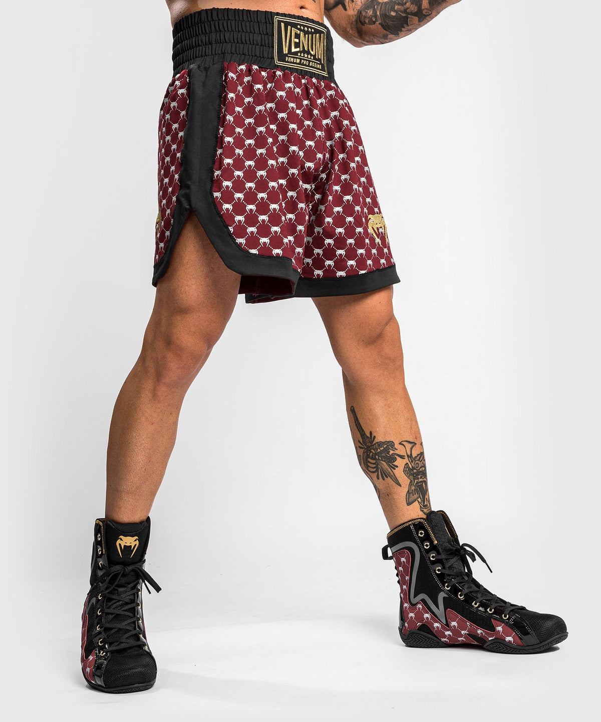 Short de Boxe Venum Monogram - Noir/Bordeaux