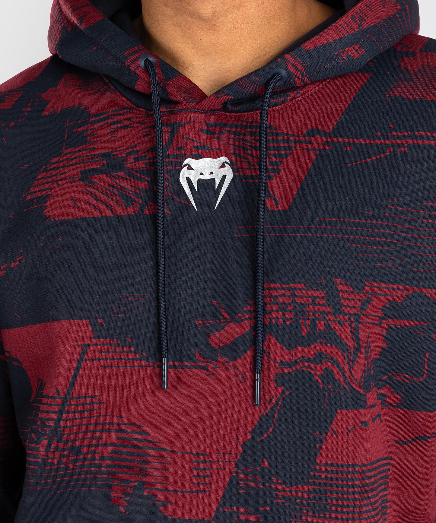 Sweat à capuche Homme UFC Zenith by Venum Authentic Fight Week - Bleu marine/Bordeaux/Argent