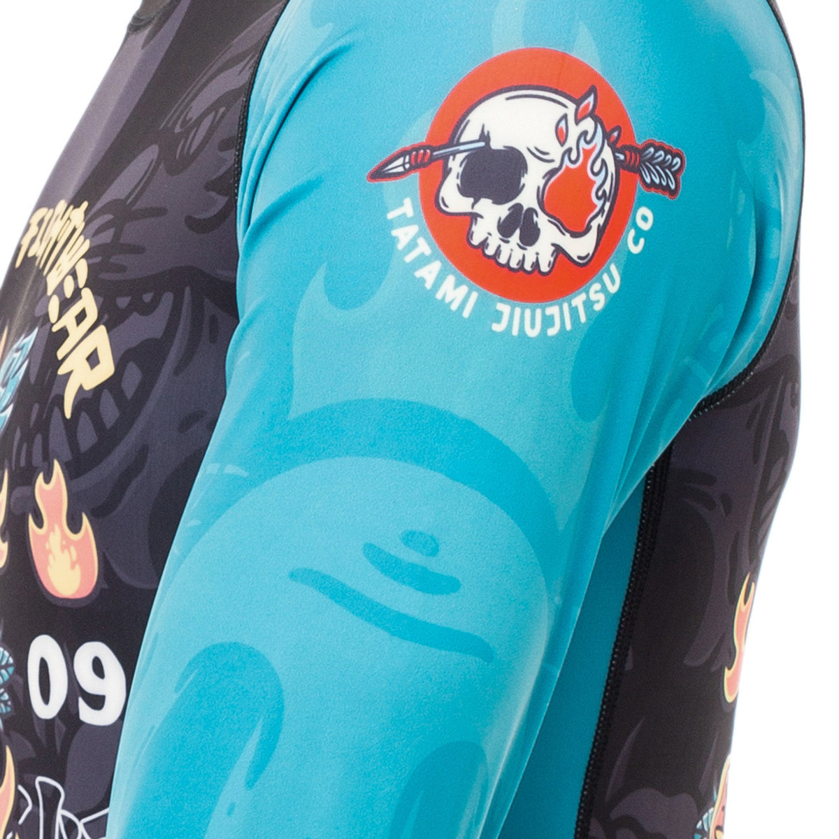 Tatami Fightwear Día de Los Muertos Eco Tech Recyceltes Langarm Kompressions-T-Shirt - Schwarz/Blau