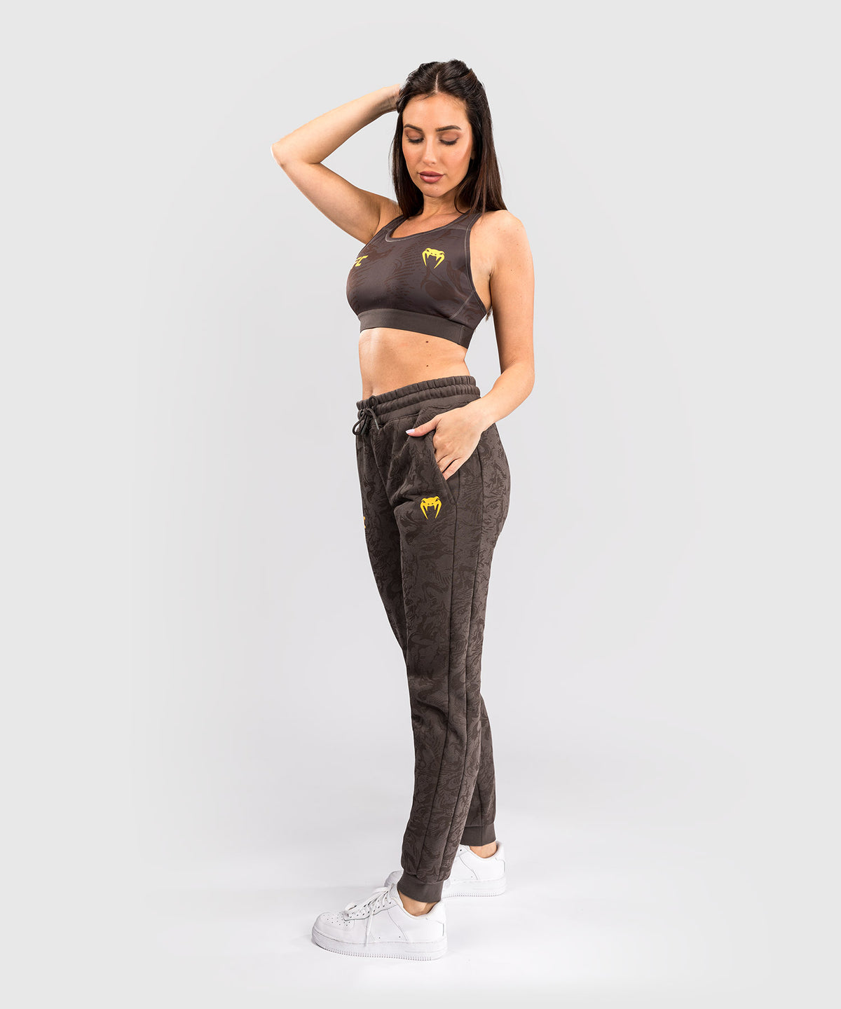 Pantalon en Coton pour Femmes UFC Fusion by Venum Fight Week - Marron Terrestre