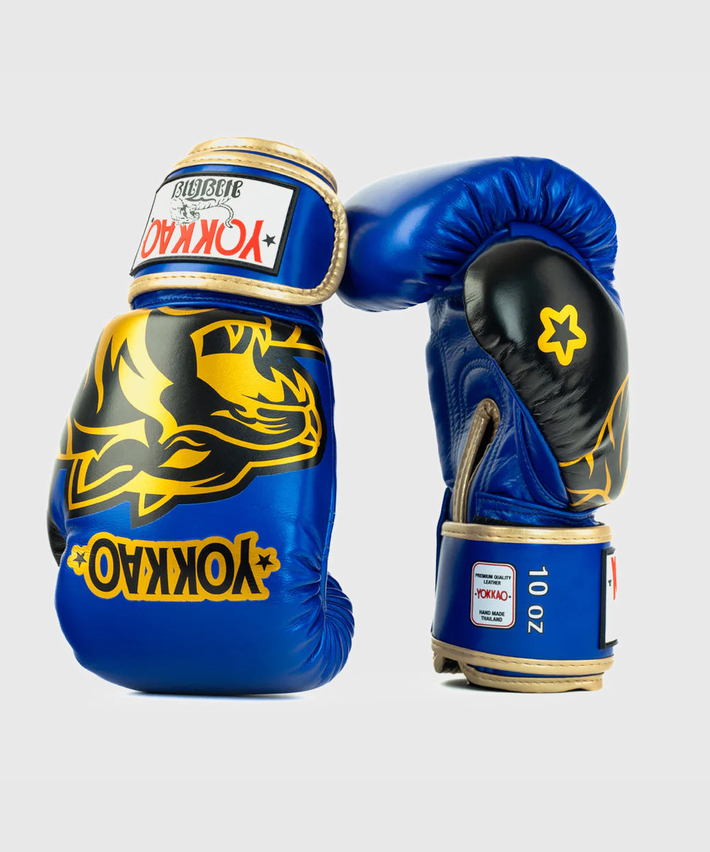 Gants de Boxe Yokkao Original Or - Bleu