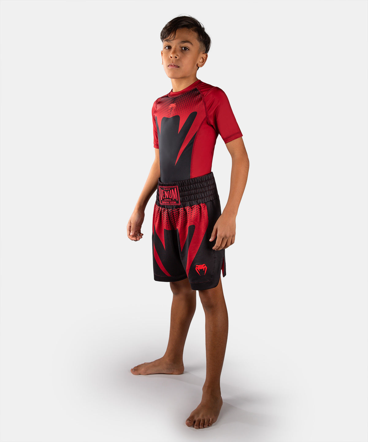 Venum Attack Short de Boxeo para Niño - Negro/Rojo