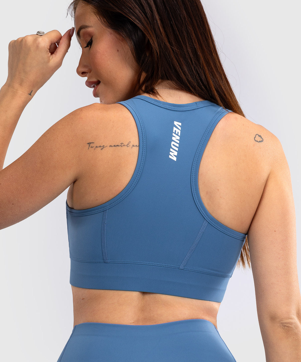 Venum Essential Medium Impact Damen Sport-Bh - Storm Blue