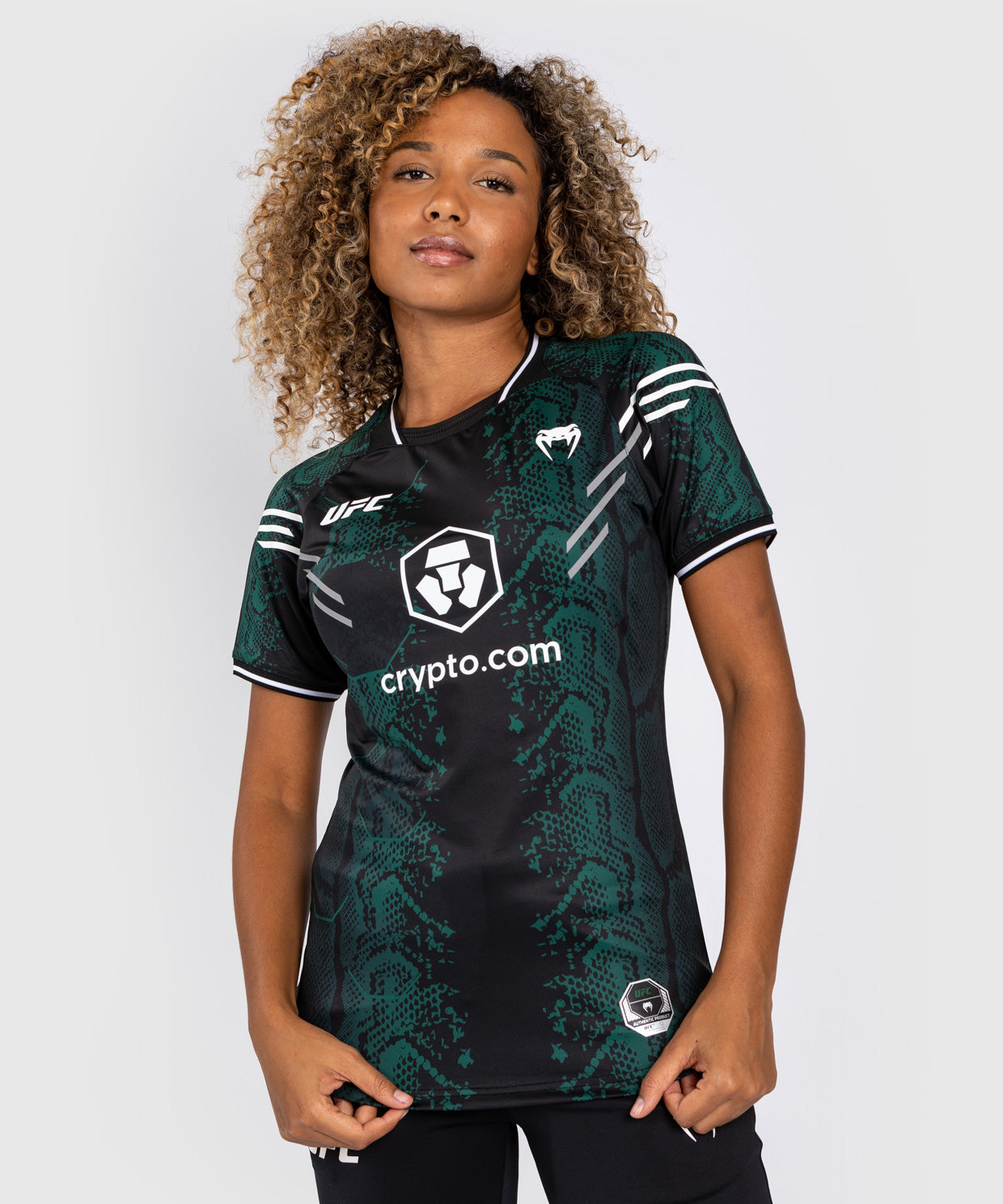 T-shirt Technique pour Femme UFC Adrenaline by Venum Authentic Fight Night - Emerald Edition - Vert/Noir