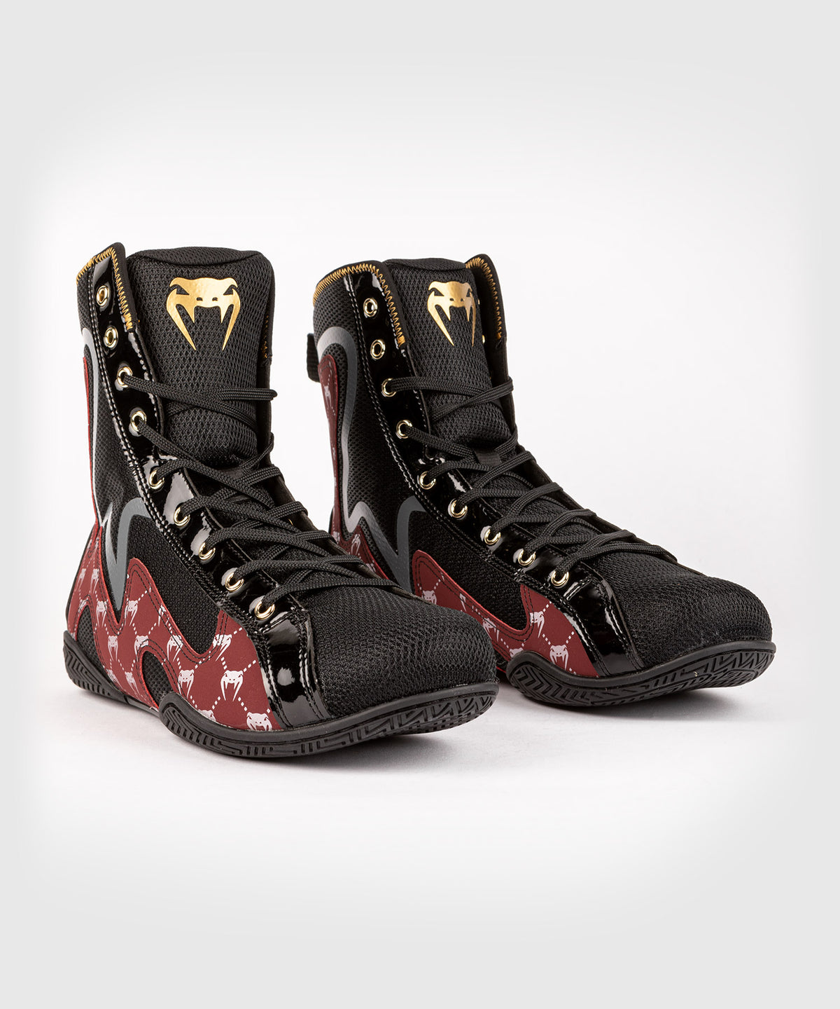 Chaussures de Boxe Venum Elite Evo Monogram - Noir/Bordeaux