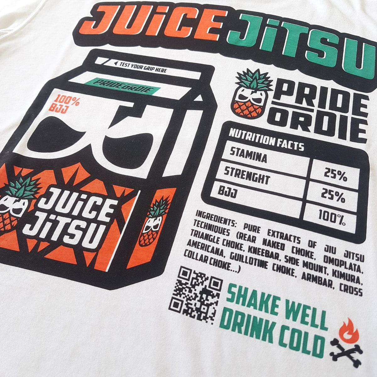 Pride Or Die JUICE JITSU Maglietta da Allenamento - Bianco