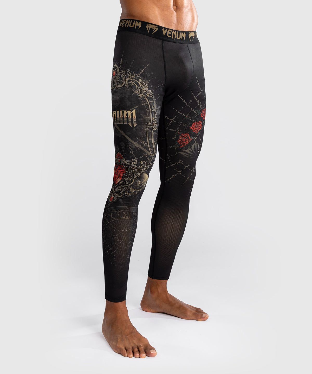 Venum Santa Muerte 5.0 Pantaloni a compressione - Nero Profondo/Oro