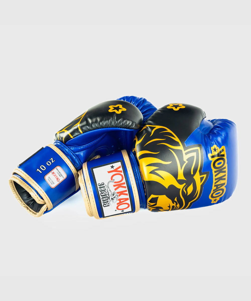 Gants de Boxe Yokkao Original Or - Bleu