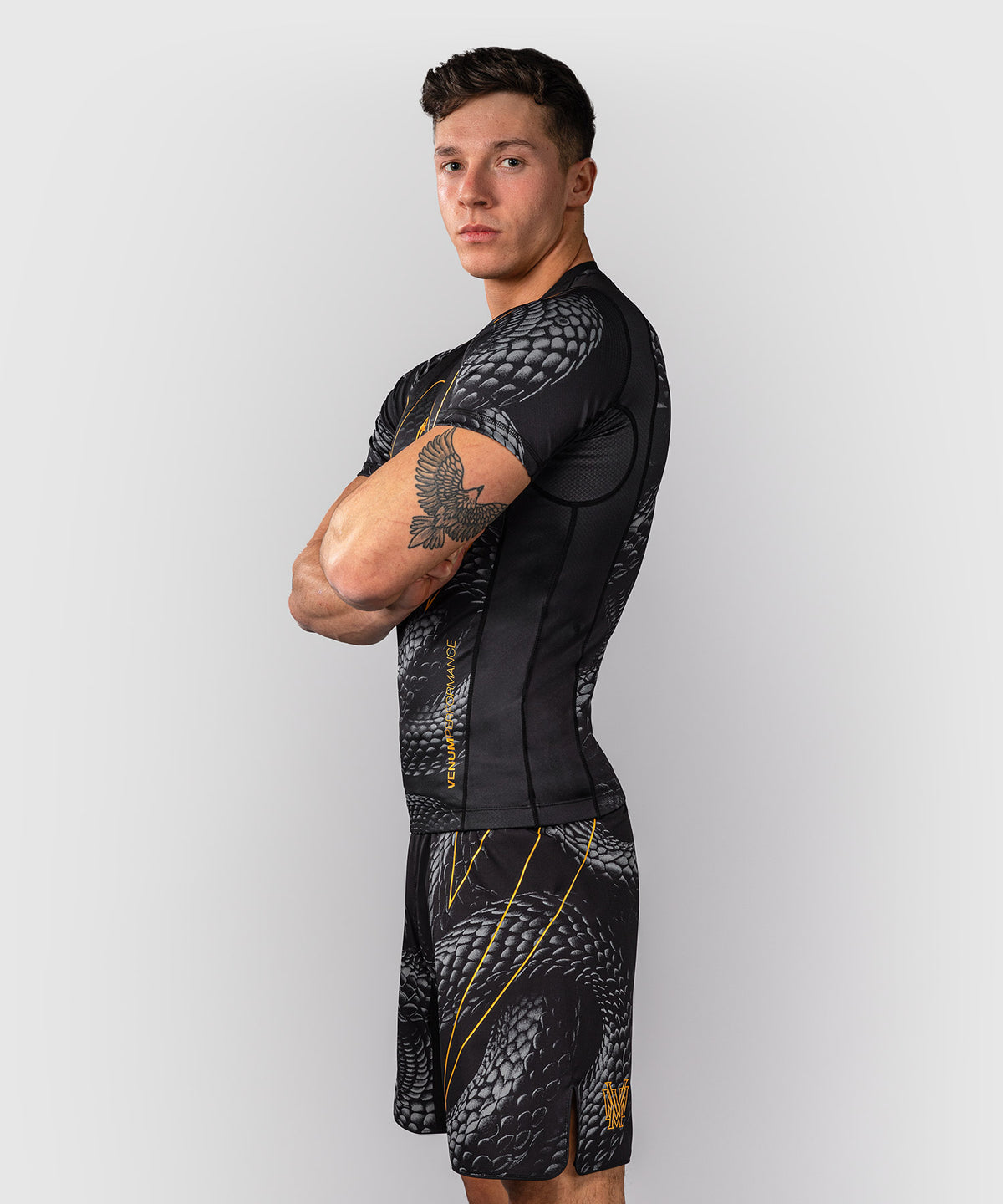 Venum Matupa Kurzarm Rashguard - Schwarz/Grau/Gold