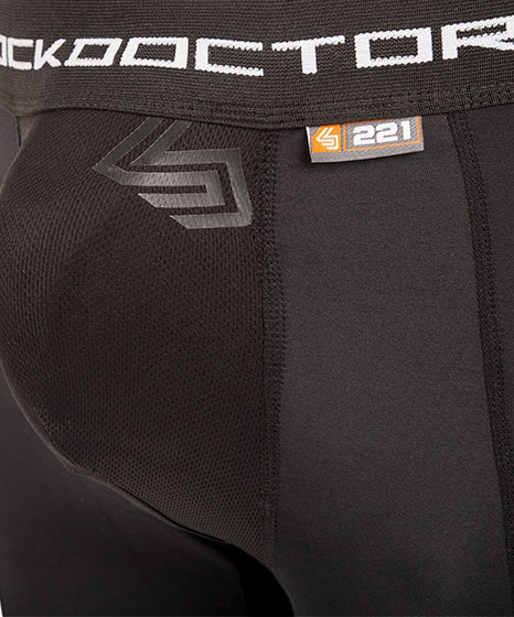 Shock Doctor Bioflex Pantaloncini a Compressione con Conchiglia - Nero